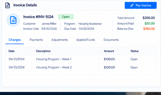 SecureCare invoice detail placeholder