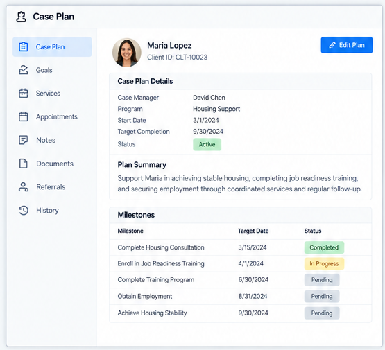 Case plan placeholder.