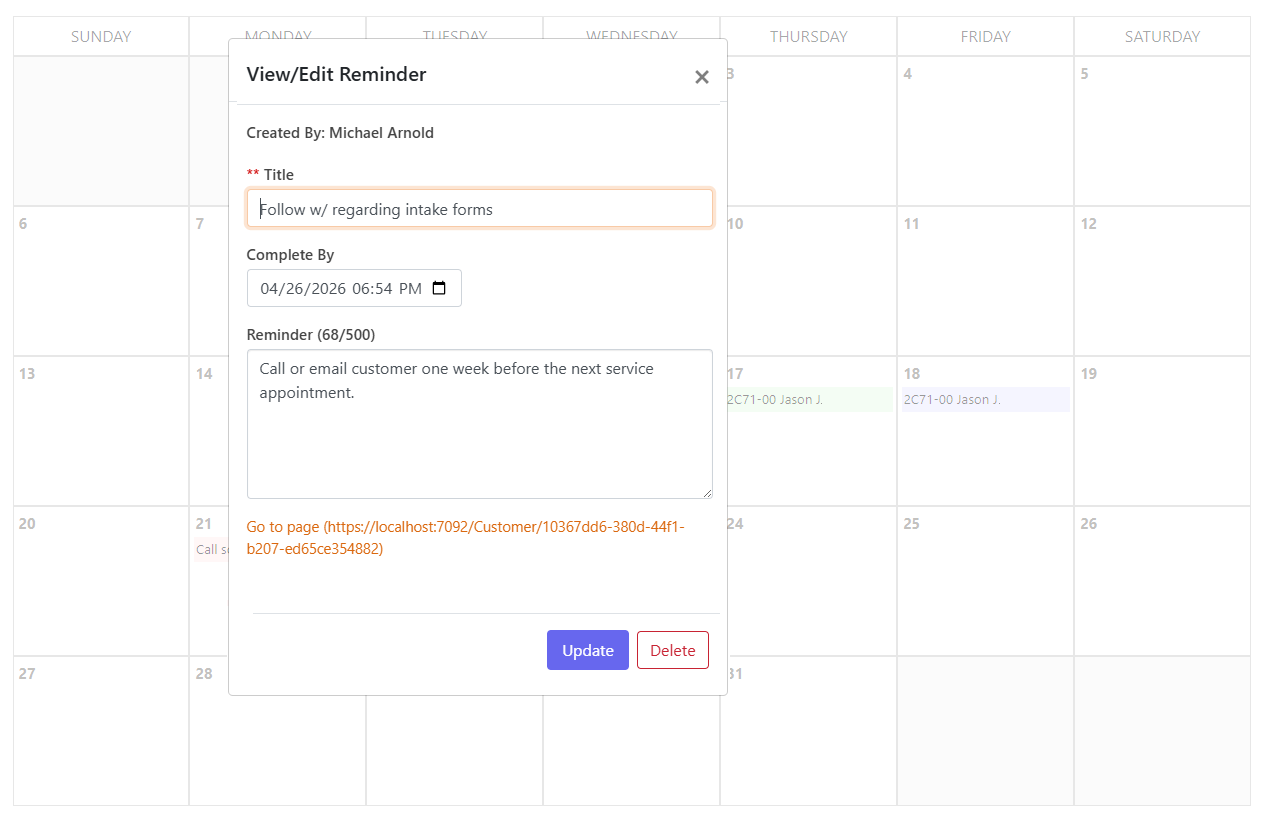 Reminders product placeholder